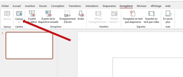 Caméo dans Enregistrer sur PowerPoint