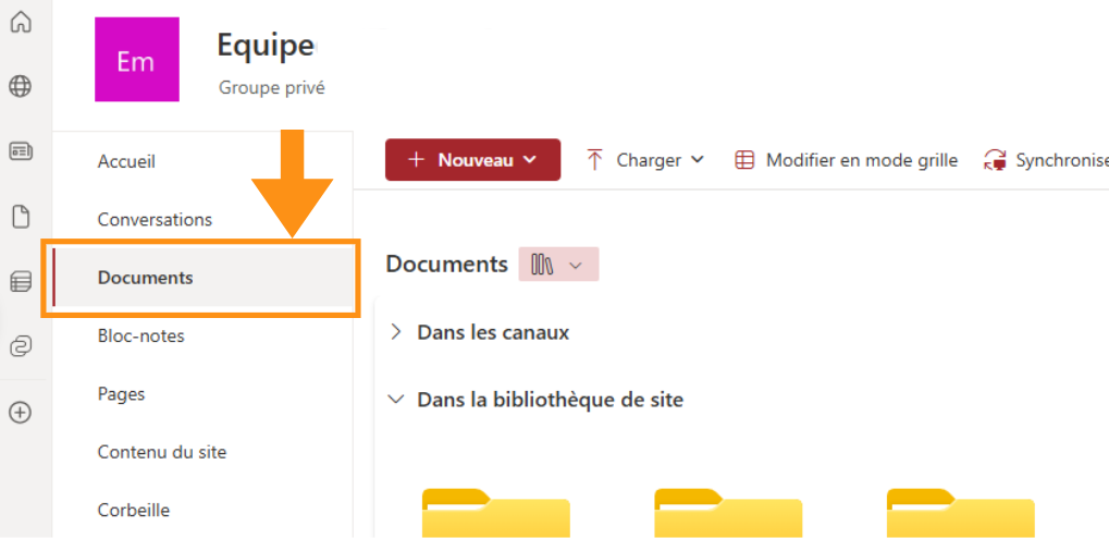Copie d'écran montrant où se trouve la section Insertion dans Word
