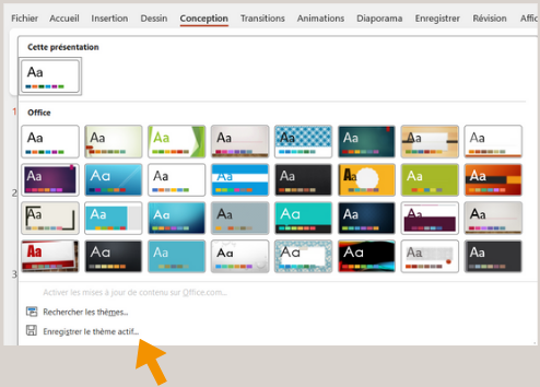 Enregistrer un thème personnalisé dans PowerPoint