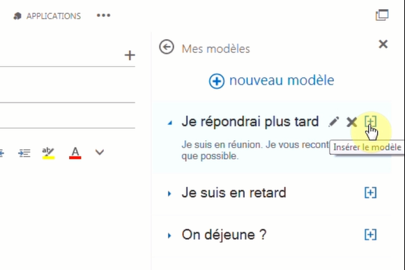 Enregistrer un modèle de message Outlook