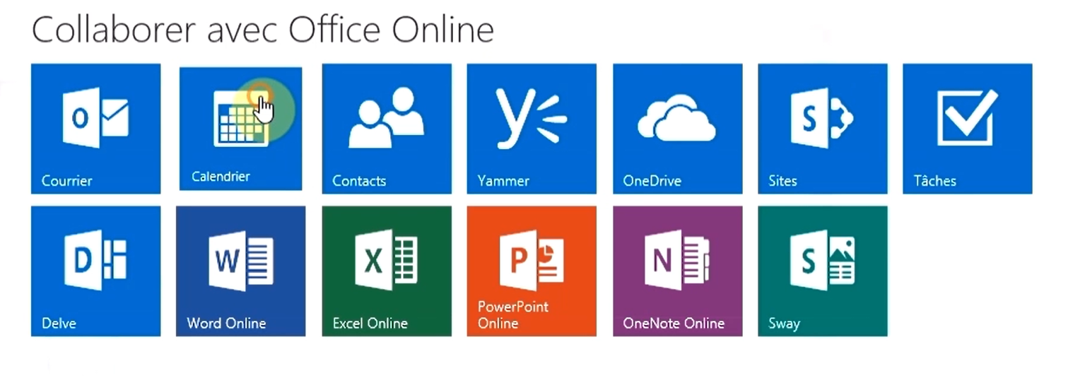 Accéder au calendrier dans Outlook Online