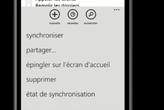 Accéder aux paramètres de synchronisation dans OneNote mobile