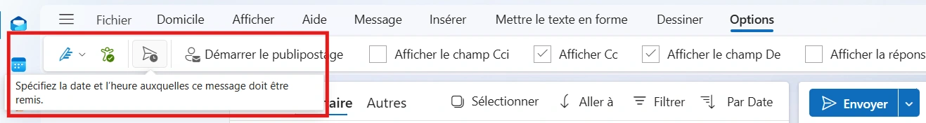 Programmer un email différé dans Outlook avec gestion des fuseaux horaires