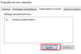 Rechercher un contact pour partager son agenda Microsoft