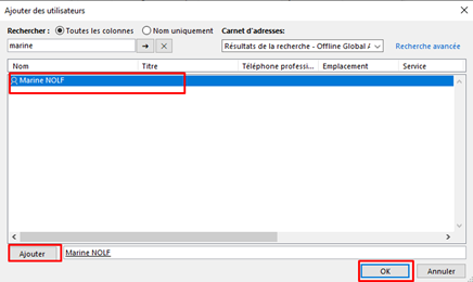 Gérer les autorisations de partage Outlook
